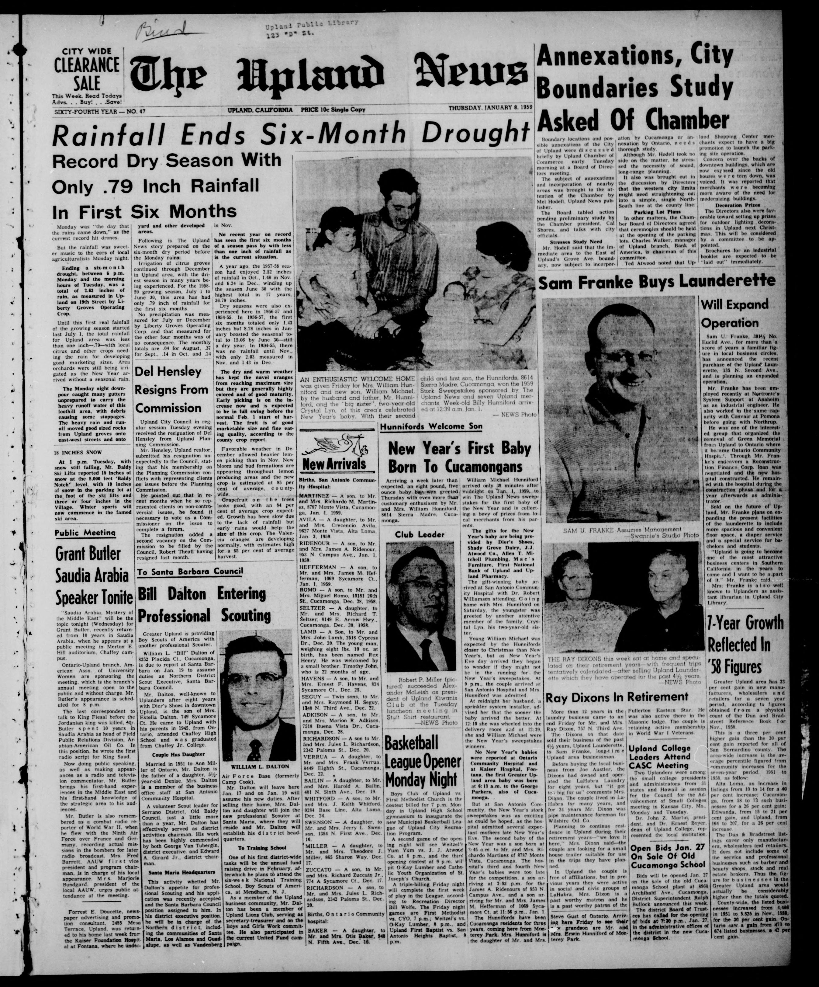 The Upland News 1959-01-08 | California Revealed